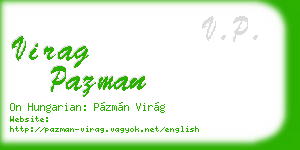virag pazman business card