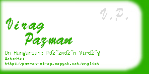 virag pazman business card